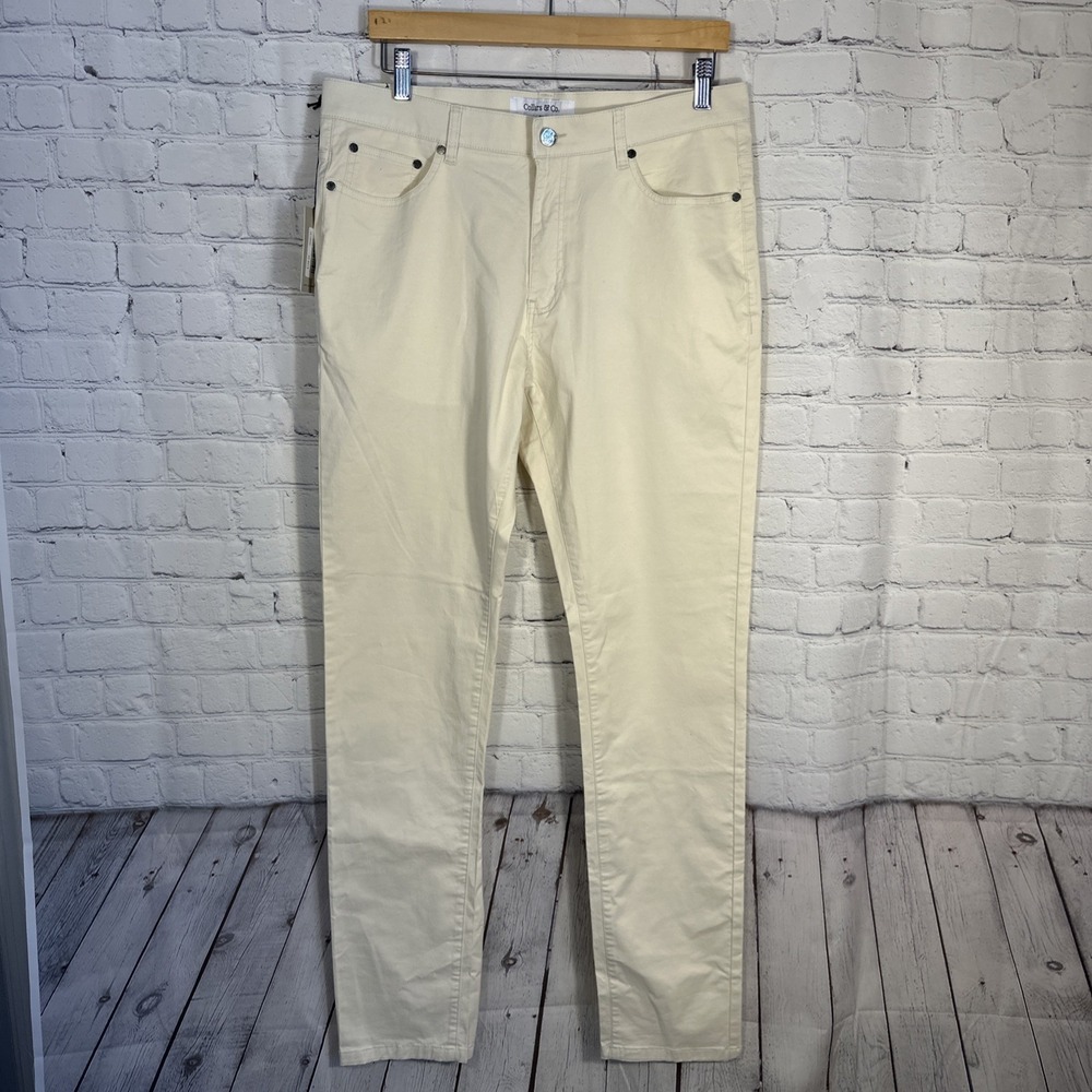 NWT Collars & Co CEO Chino Five Pocket Cotton Stretch Pants Stone 34x34